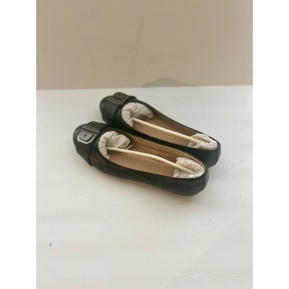Easy Spirit Esgianetta black leather flats, size 7, NIB